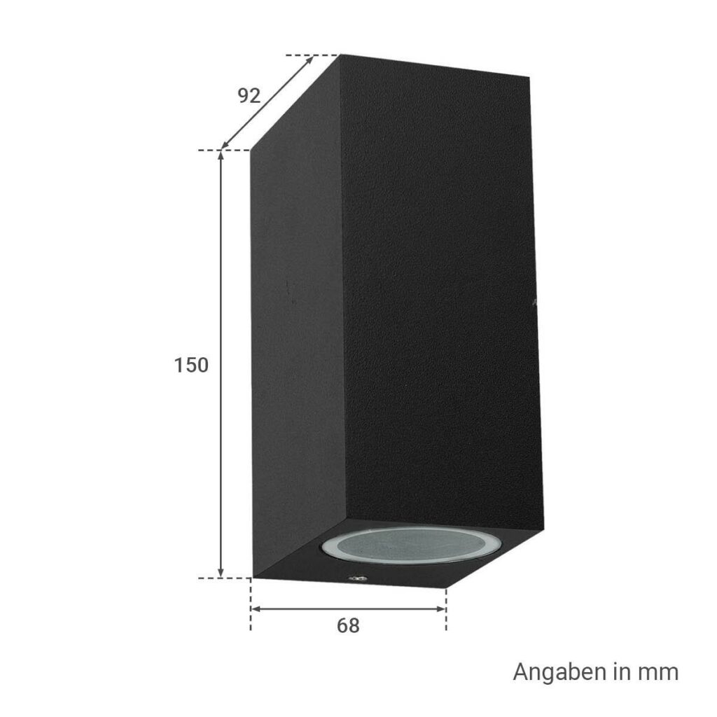 Eckige LED Wandleuchte GU10 Up Downlight Parcolux LED