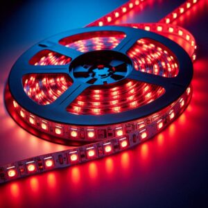 Roter LED Streifen 24 Volt IP20 9,6 Watt für trockene Räume | Länge 5 Meter | Breite 8 mm
