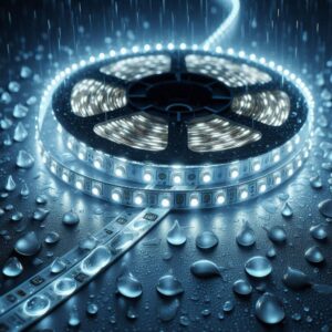 12V wasserfester LED Streifen kaltweiß 6000 Kelvin IP65 5 Meter 8 mm breit 4,8W/m 60LED/m