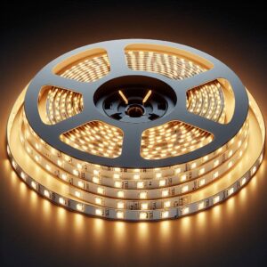 LED Streifen warmweiss dimmbar 3000 Kelvin 5 Meter 24 Volt IP20 15 Watt 8 mm breit