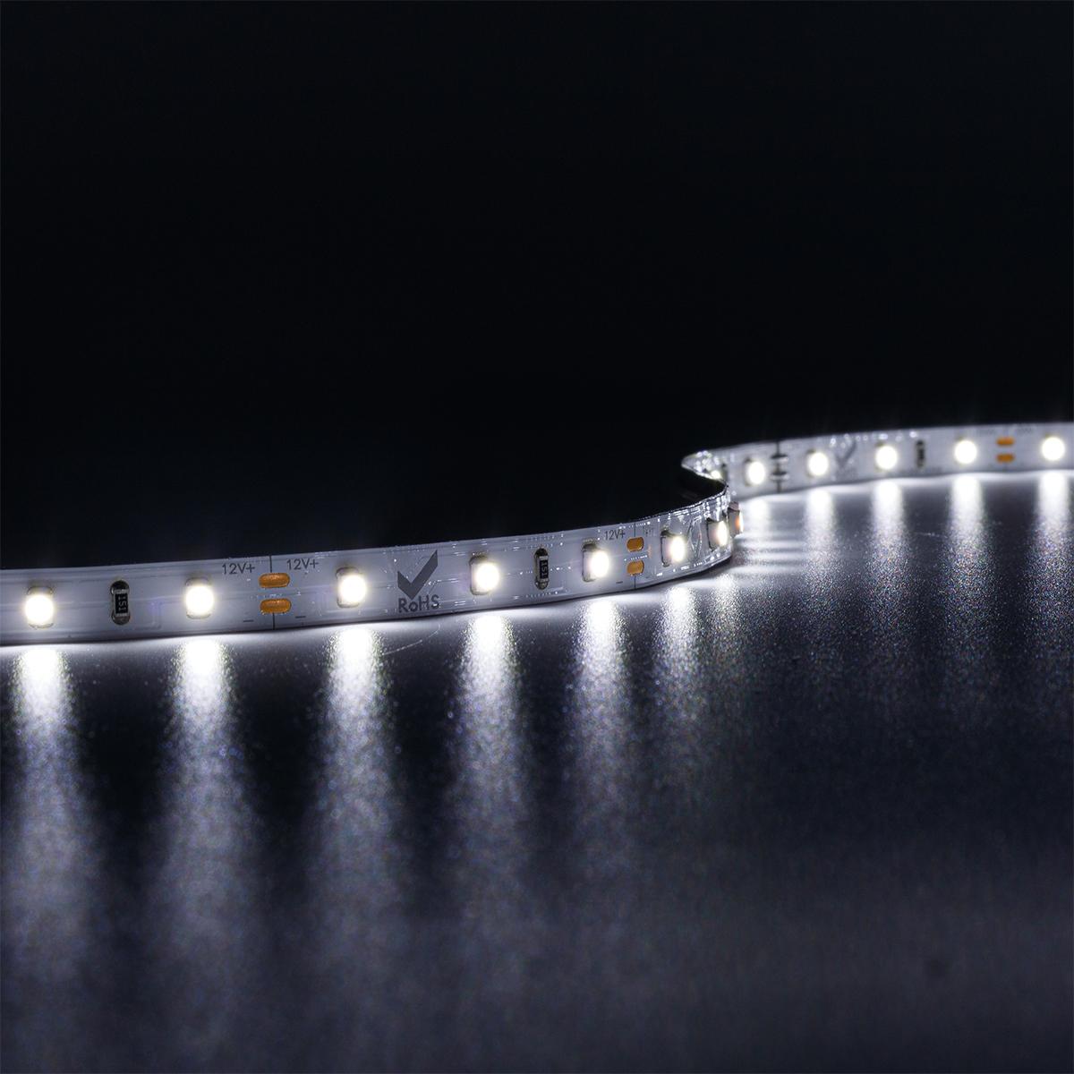 LED Strip kaltweiß 6000 Kelvin 12 Volt 5 Meter 4,8W/m 60LED/m 8mm IP20 -  Parcolux - LED Leuchtmittel Onlineshop