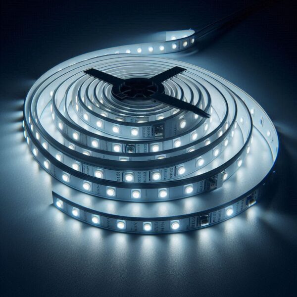LED Strip kaltweiß 6000 Kelvin 12 Volt 5 Meter 4,8W/m 60LED/m 8mm IP20
