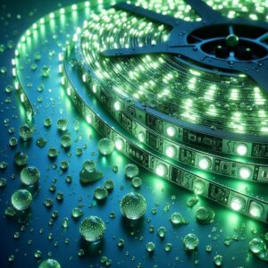 12V wasserfester LED Streifen grün IP65 | selbstklebend | 5 Meter | 14,4 Watt | 10 mm breit | 60LED/m