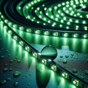 12V wasserfester LED Streifen grün IP65 | selbstklebend | 5 Meter | 8 mm breit | 4,8W/m | 60LED/m