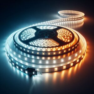 24V CCT LED Streifen Lichtfarbe einstellbar dualweiß dimmbar selbstklebend 14,4 Watt 1190 Lumen 10 mm 5 Meter IP20