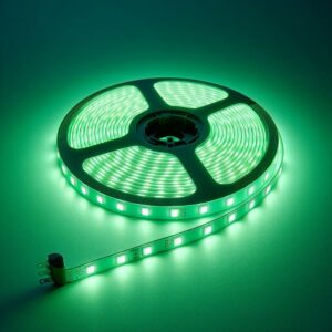 LED Streifen grün | 5 Meter | 12 Volt | 7,2 Watt | 30LED/m | 10 mm breit | Schutzart IP20 nur für trockene Räume