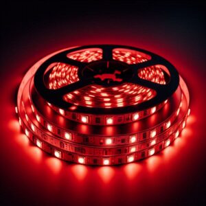LED Streifen rot 12 Volt | 5 Meter | Breite 8 mm | 120 LED/m | 9,6 Watt | IP20