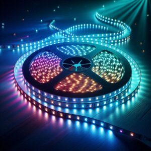 24V LED Streifen RGB+CCT Dual Weiß dimmbar selbstklebend 5 Meter 18 Wattm 60LEDm 12mm breit IP20 RGB+2700-6000K-2