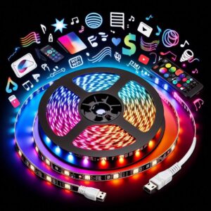 LED Streifen RGB+CCT 20 Watt 5 Meter WiFi + Musik steuerbar inkl. Netzteil