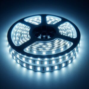 24 Volt LED Streifen kaltweiss 6000 Kelvin 5 Meter CRI90 7,2Wm 240LEDm 4mm IP20