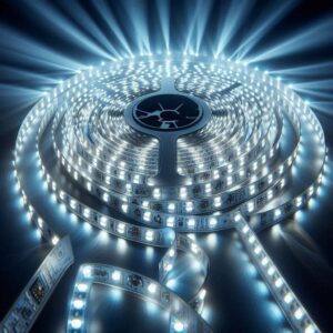 Hochleistungs LED Streifen kaltweiss 6000 Kelvin 24 Volt CRI90 5M 18W/m 700LED/m 10mm IP20