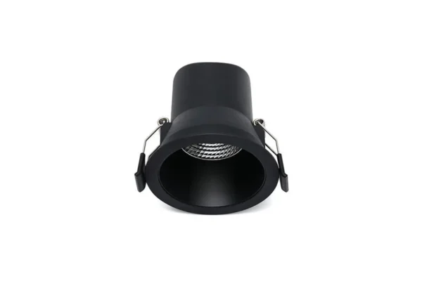 Schwarzer runder LED Einbaustrahler dimmbar 6 Watt warmweiß 3000 Kelvin