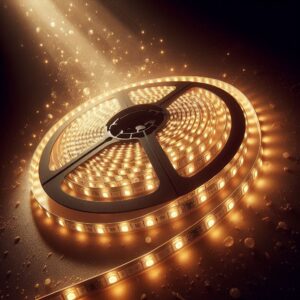 LED Band für indirekte Beleuchtung Warmweiß 2700 Kelvin 24 Volt 5 Meter 8W/m 224LED/m 5mm IP20