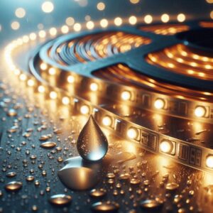 24V Wasserfester LED Streifen IP65 für draußen | CRI90 | warmweiß | 3000 Kelvin | 5 Meter | 14 W/m
