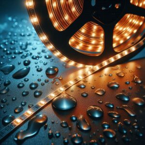 24V Wasserfester LED Streifen IP65 | warmweiß | 3000 Kelvin | 5 Meter | 9,6W/m |120LED/m | 8mm breit