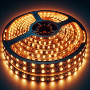 LED Stripe 8 mm | 5 Meter warmweiß | selbstklebend | 12 Volt | 9,6 Watt/m | 120LED/m | 8 mm breit | 2700 Kelvin | Schutzart IP20