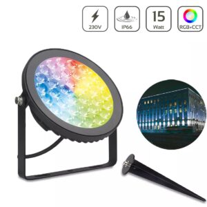 Smart Home Gartenstrahler mit Erdspieß RGB+CCT Farbwechsel MiBoxer FUTC03 230 Volt