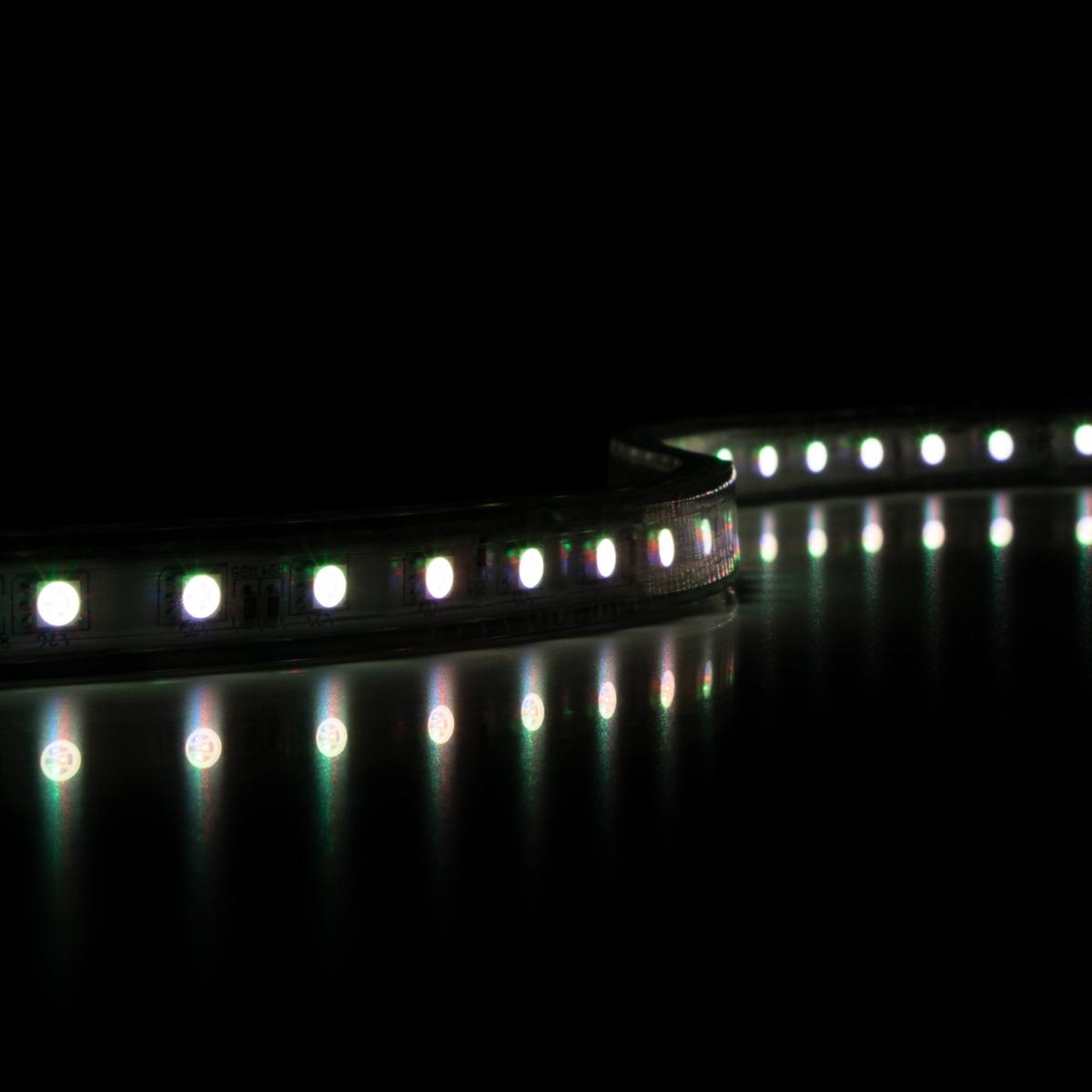 230 Volt RGB LED Streifen 25 Meter, IP44, 8 Watt/m, 60LED/m