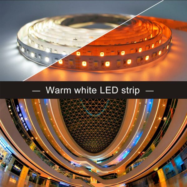 24 Volt CCT LED Streifen einstellbare Lichtfarbe 5 Meter 18W/m 120LED/m 12mm IP20 2500 - 6000 Kelvin