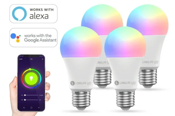 4er Set LED RGB+CCT Lampe Birnenform E27 10 Watt Alexa