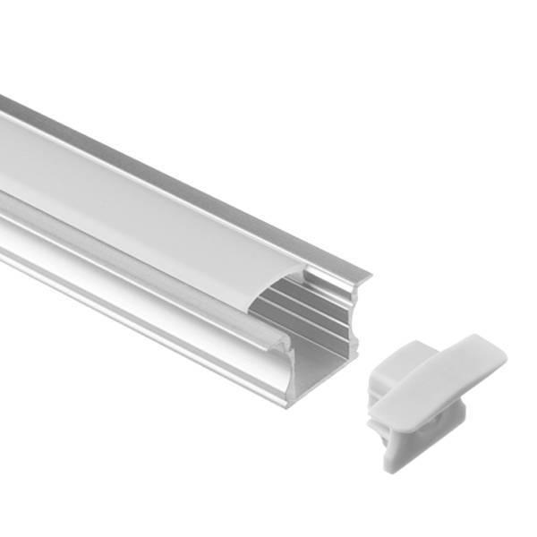 Alu Fugen-Profil eloxiert 18 x 15 mm opal 200cm für LED Streifen