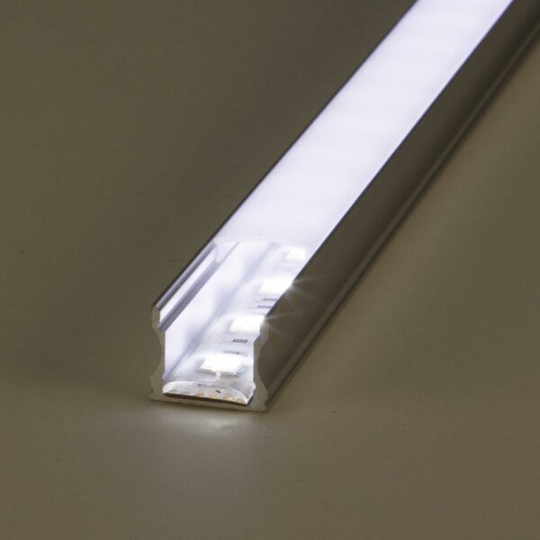 Alu LED Aufbau U-Profil eloxiert 17,3 x 14,5mm opal 200cm