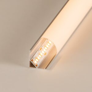 Alu Profil für LED Streifen Alu Eck-Profil silber eloxiert 15 x 15mm opal 200cm