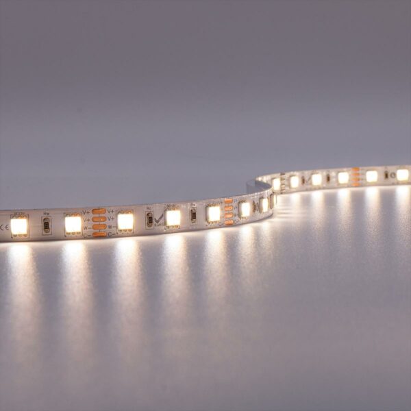 CCT LED Streifen Lichtfarbe einstellbar 12 Volt Dual Weiß 5 Meter 14,4W/m 60LED/m 10mm IP20 Schutzart für Innenanwendungen