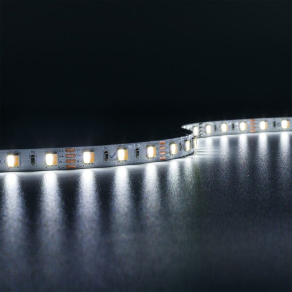 CCT LED Streifen Lichtfarbe einstellbar 12 Volt Dual Weiß 5 Meter 14,4W/m 60LED/m 10mm IP20 Schutzart für Innenanwendungen