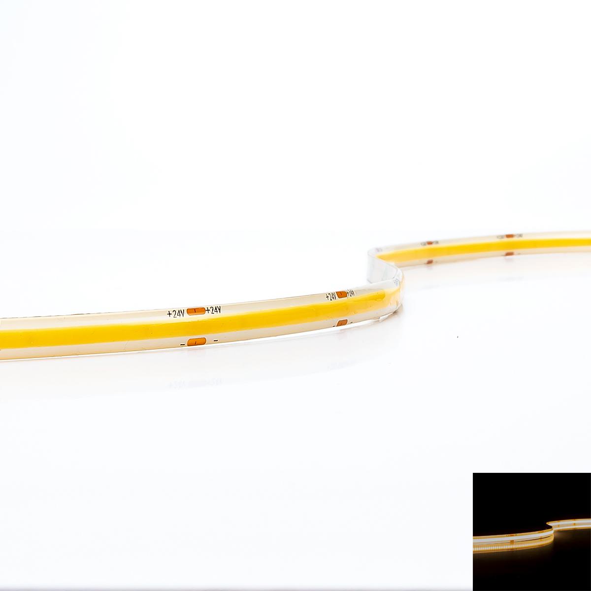 IP67 COB warmweißer LED-Streifen 3 m 24 V mit Stecker, superhelles 280 LED/m  wasserdichtes Stirnband 3000 K für Außen- und Innenbereich