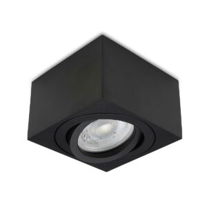 Flacher quadratischer LED Modul Aufbaustrahler in schwarz 5 Watt Neutralweiß 230 Volt 60°