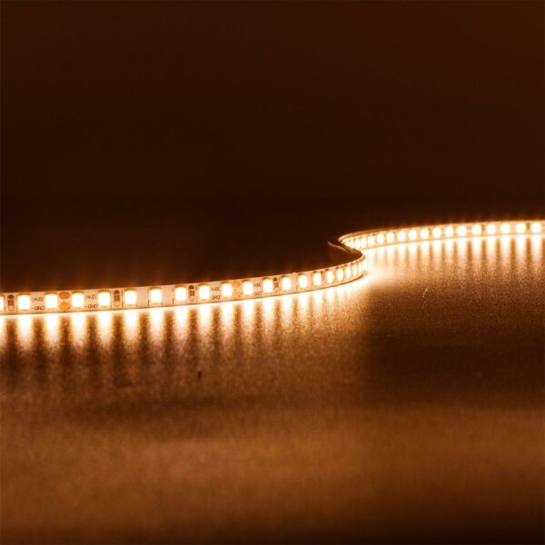LED Band für indirekte Beleuchtung Warmweiß 2700 Kelvin 24 Volt CRI90 10W/m 168LED/m 5mm IP20