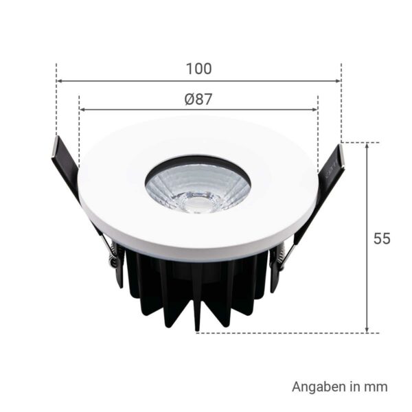LED Einbaustrahler außen Dachüberstand weiß 230 Volt CCT IP65 68 mm