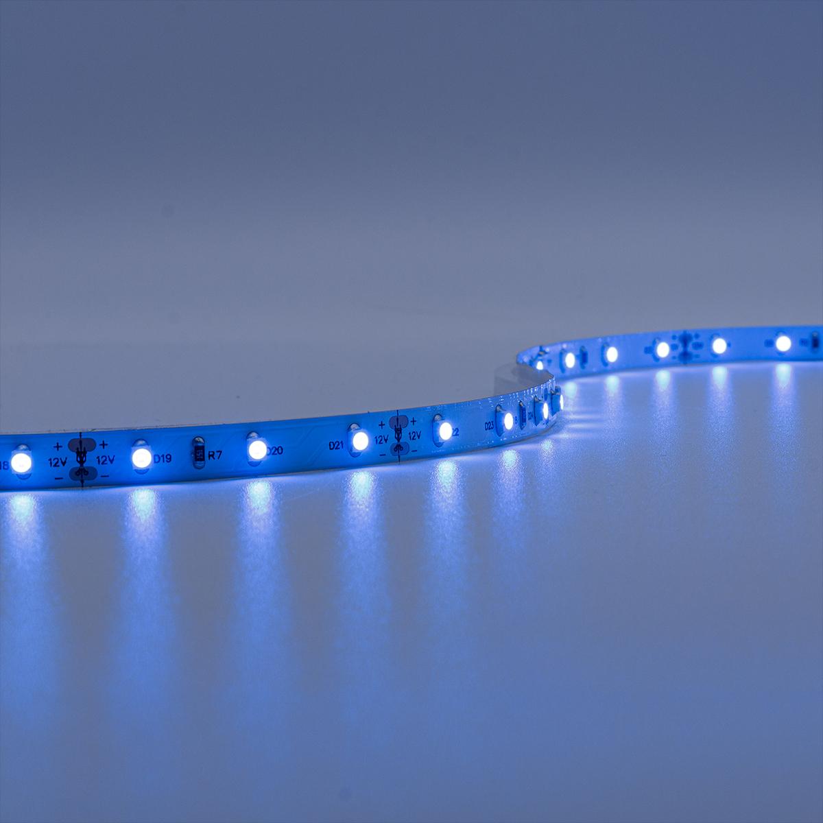 Blauer LED Streifen 12 Volt, 5 Meter, 8 mm breit, 4,8 Watt, 60LED/m