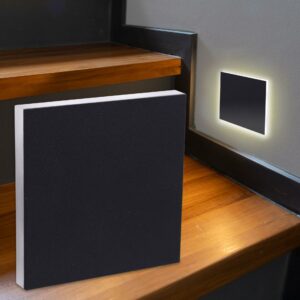 LED Treppenlicht 230V Stufenbeleuchtung eckig schwarz Lichtfarbe warmweiß 3000K 1,5W