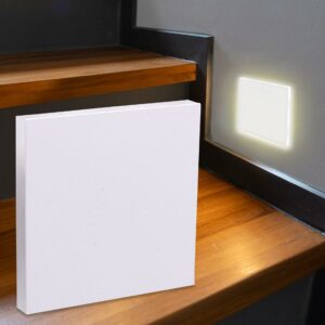 LED Treppenlicht 230V Stufenbeleuchtung eckig weiß - Unterteil Lichtfarbe warmweiß 3000K 1,5W