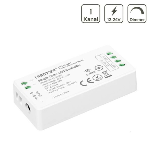 MiBoxer FUT036S LED Dimmer Mini 1 Kanal 12 / 24 Volt