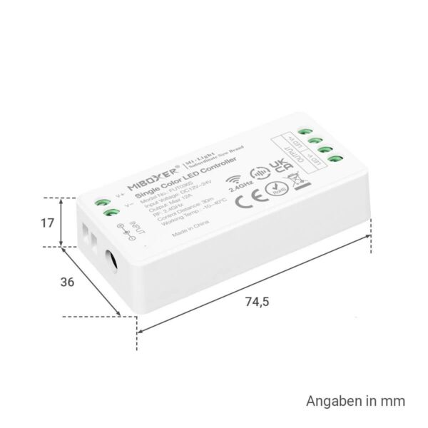 MiBoxer FUT036S LED Dimmer Mini 1 Kanal 12 / 24 Volt
