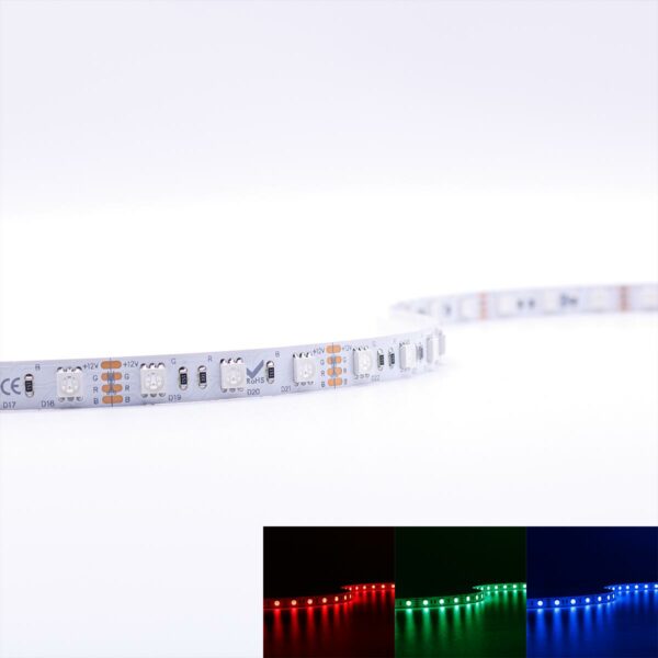 RGB LED Streifen 12 Volt IP 20 5 Meter 60 LED pro Meter