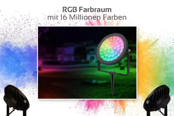 RGB+CCT LED Gartenstrahler mit Erdspieß Farbwechsel MiBoxer FUTC03 230 Volt