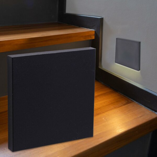 Treppenbeleuchtung LED 230 V für Schalterdosen Wandeinbauleuchte eckig schwarz - Unterteil Lichtfarbe: Warmweiß 3000K 1,5W