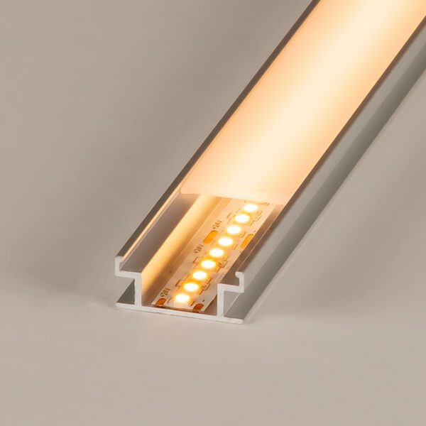 Trittfestes Alu Profil für LED Streifen Alu U-Profil eloxiert 20 x 8 mm opal 200cm