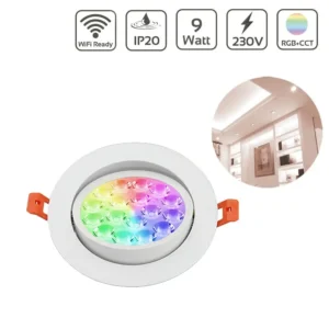 Weißer runder schwenkbarer RGB + CCT LED Spot von MiBoxer