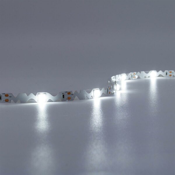 ZickZack LED Streifen Kaltweiß 6000 Kelvin 12 Volt 5 Meter 9W/m 20LED/m 8mm IP20