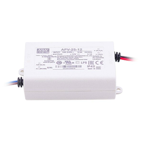 12 Volt Mean Well APV-25-12 LED Netzteil 25.2 Watt 2.1 Ampere IP42 Schaltnetzteil CV