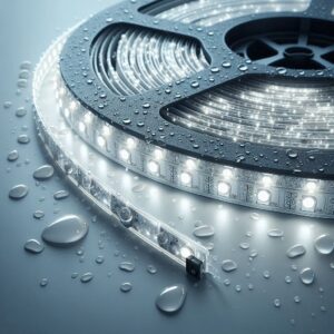 12V Wasserfester LED Streifen kaltweiß 6000 Kelvin 5 Meter 10 mm breit 14,4Wm 60LEDm Schutzart IP65