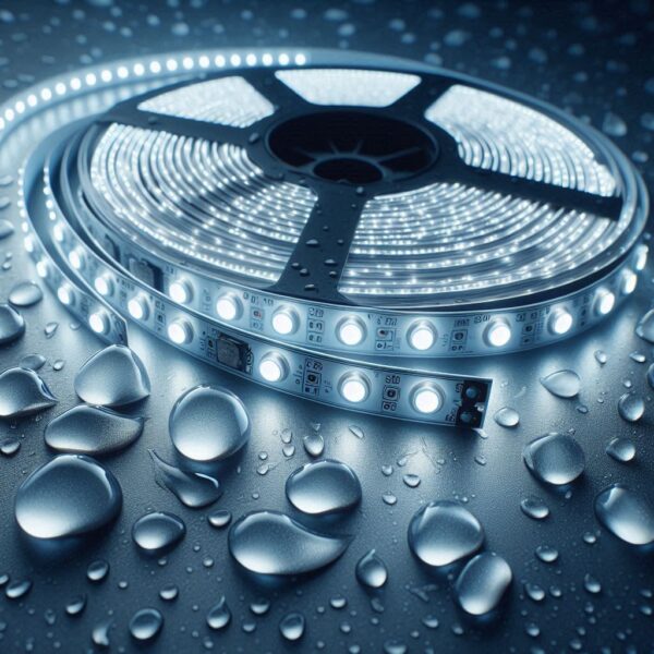12V Wasserfester LED Streifen kaltweiß 6000 Kelvin 5 Meter 10 mm breit 7,2Wm 30LEDm Schutzart IP65