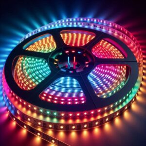 24V Wasserfester RGBW LED Streifen 5 Meter mit warmweiß 15Wm 60LEDm 12mm Schutzart IP65