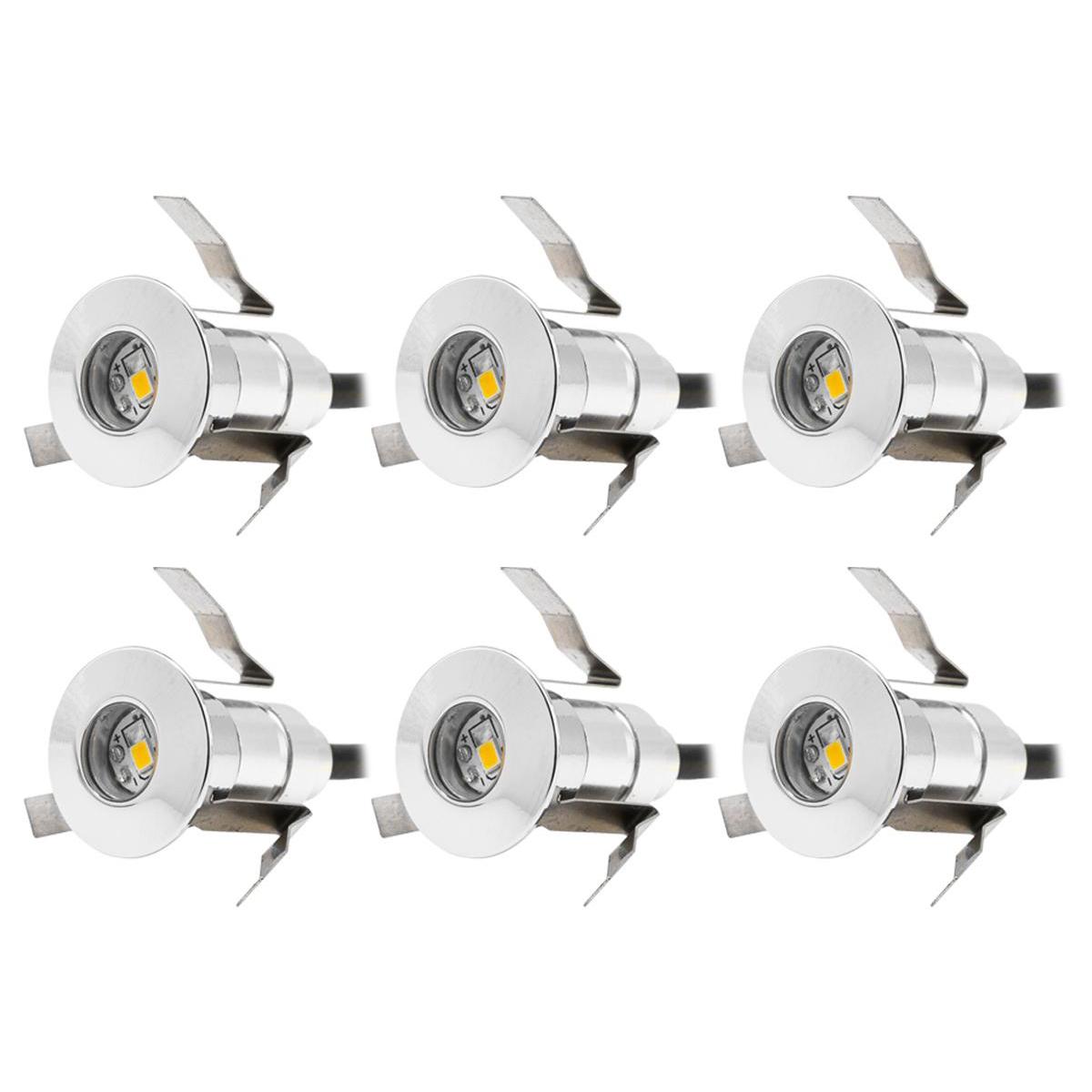 LED Einbaustrahler Netzteil inkl. warmweiß LED Onlineshop Set - Ø24*38.5mm Stück Leuchtmittel IP67 0.6W Kelvin - Parcolux 3000 6