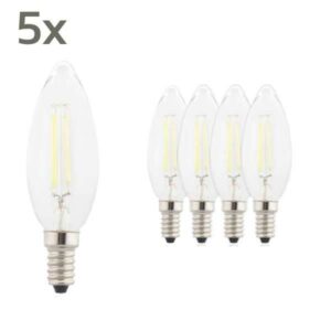 LED Lampe Kerze Filament E14 2,8W C35 2700 Kelvin warmweiß 5 Stück